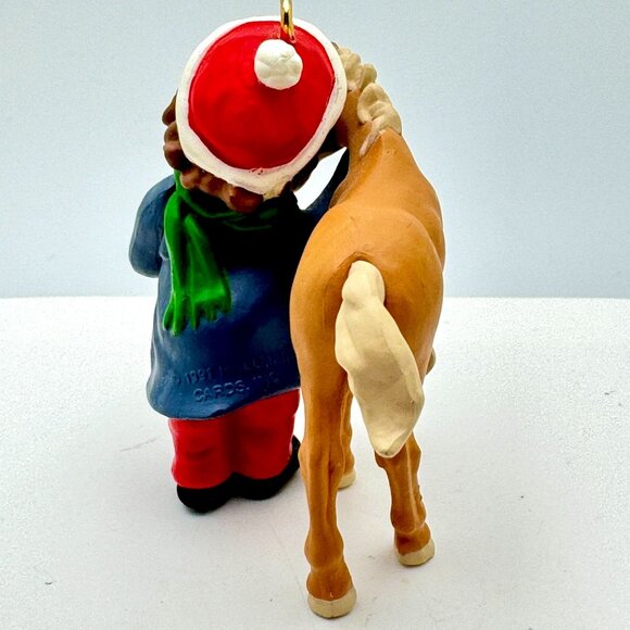 Hallmark 1991 Keepsake Ornament "Sweet Talk" Girl With Pony Handcrafted - Picture 10 of 11